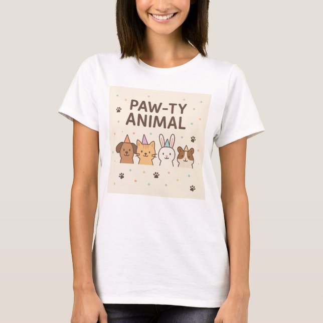Paw-ty Animal  T-Shirt (Front)