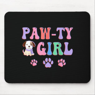 Paw-ty Girl Dog Lover 1st 2nd 3rd 4th 5th Birthday Mouse Mat