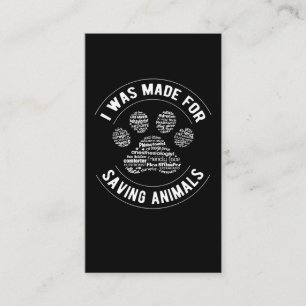 Paw Veterinary Technician Vet Tech Veterinarian Business Card