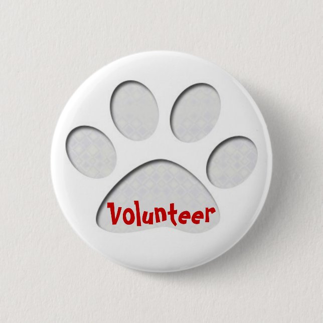 paw, Volunteer 6 Cm Round Badge (Front)