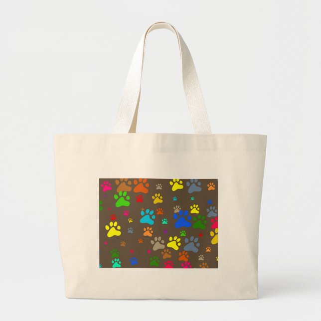 Paw Wallpaper Large Tote Bag (Front)