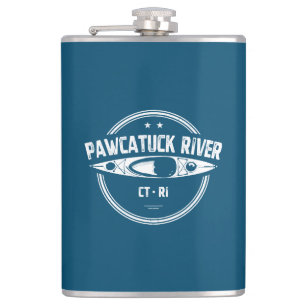Pawcatuck River Connecticut Rhode Island Kayaking Hip Flask