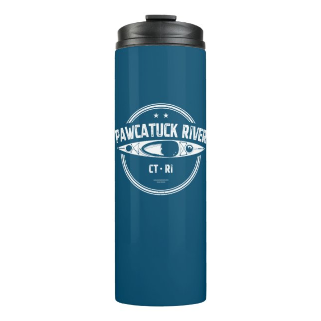 Pawcatuck River Connecticut Rhode Island Kayaking Thermal Tumbler (Front)