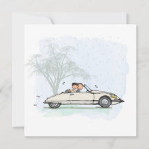 Pawder's card in Citroen DS convertible