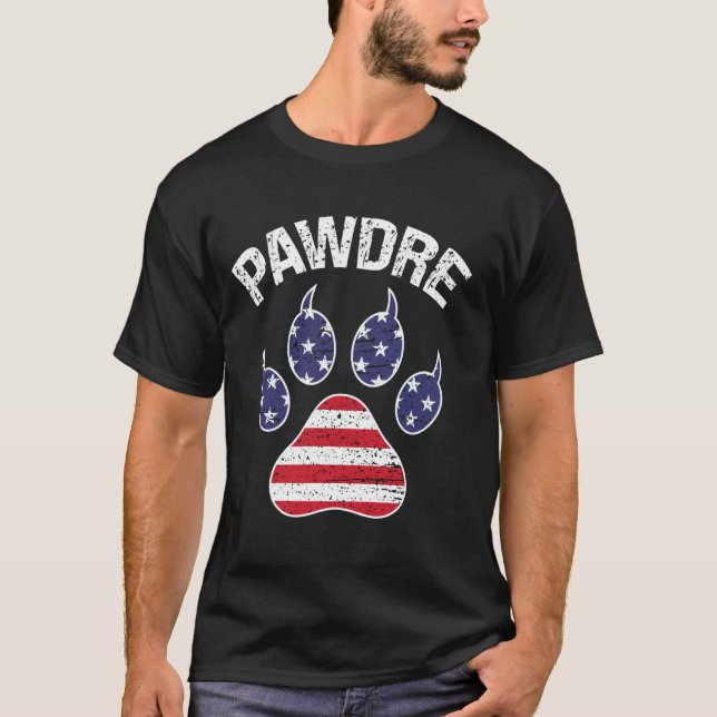 Pawdre Cat Dad Cute Fur Papa Fathers Day Pet Paw D T-Shirt (Front)