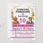 Pawesome Party; Kitties and Puppies | Invitation<br><div class="desc">Get your paws on the purrfect birthday party invitation for any pawsome kid.  Featuring adorable puppies and kittens,  this invitation is sure to melt hearts.</div>