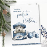 Pawfect Christmas, Cute Westie Puppy Fun Christmas Card<br><div class="desc">Bring a smile to your friends and family with this cute and funny holiday card. Exquisite cute white watercolor Westie puppy, (also called Terrier and Poodle), in different cute festive situations. On the front, playing inside gift box with ornaments and ribbon by his side, inside to the left in playing...</div>