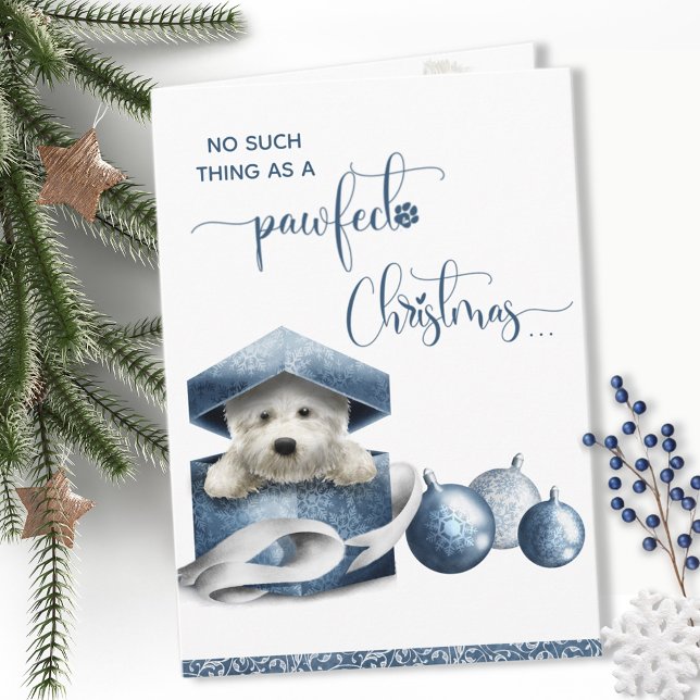 Pawfect Christmas, Cute Westie Puppy Fun Christmas Card (Creator Uploaded)