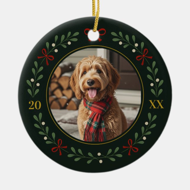 Pawfect Holiday Portrait Ornament (Front)