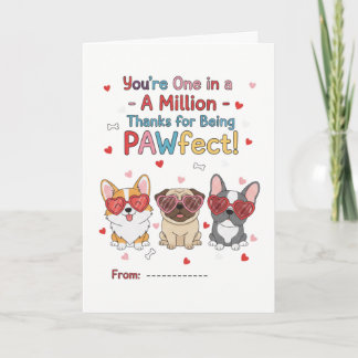 Pawfect Teacher Corgi Valentine Card