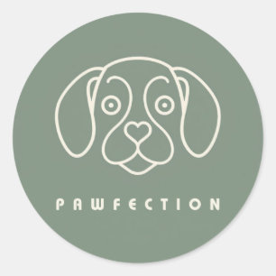 PAWFECTION CLASSIC ROUND STICKER