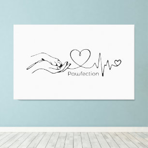 Pawfection One-Line Art – Minimalist Dog Lover Canvas Print