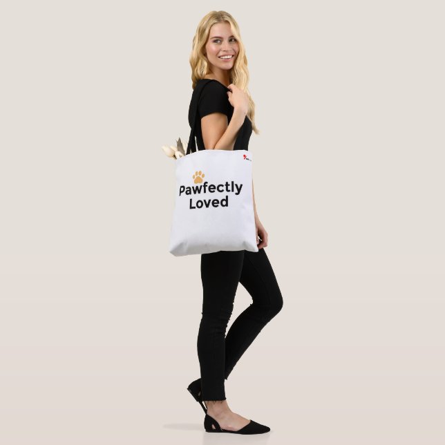 Pawfectly Loved Minimalist Pet Lover Tote Bag (On Model)