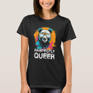 Pawfectly Queer  Panda With Sunglasses Demiboy Fla T-Shirt