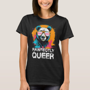 Pawfectly Queer Panda With Sunglasses Transfemini T-Shirt