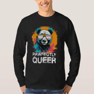 Pawfectly Queer  Panda With Sunglasses Transgender T-Shirt