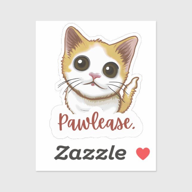 Pawlease Cat Sticker – Cute Eyes, Max Guilt Trip (Sheet)