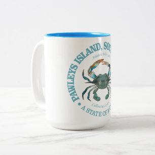 Pawleys Island (blue crab) Two-Tone Coffee Mug