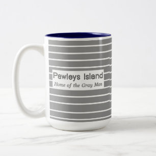 Pawleys Island Grey Man Stripes Two-Tone Coffee Mug