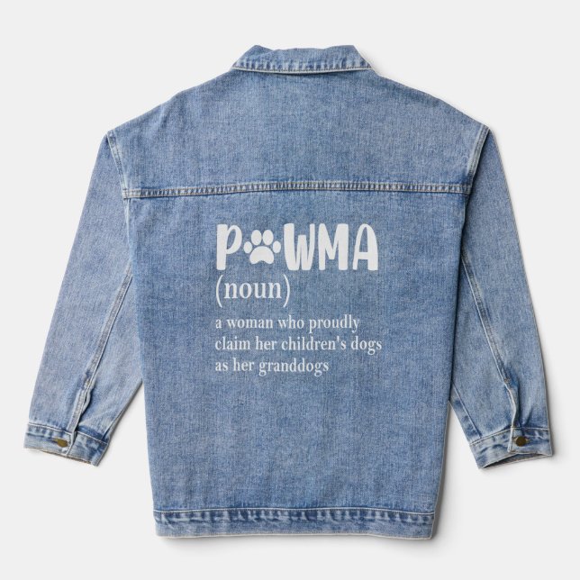 Pawma Definition Mama Grandma Aunt Dog Lovers Long Denim Jacket (Back)