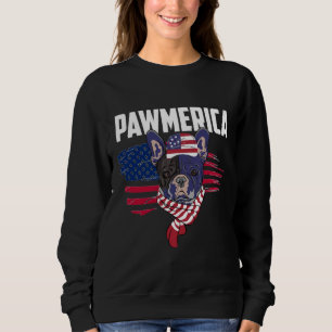 Pawmerica French Bulldogs American Flag Dog Lover Sweatshirt
