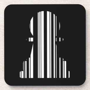 PAWN BAR CODE Chess Piece Pattern Design Coaster