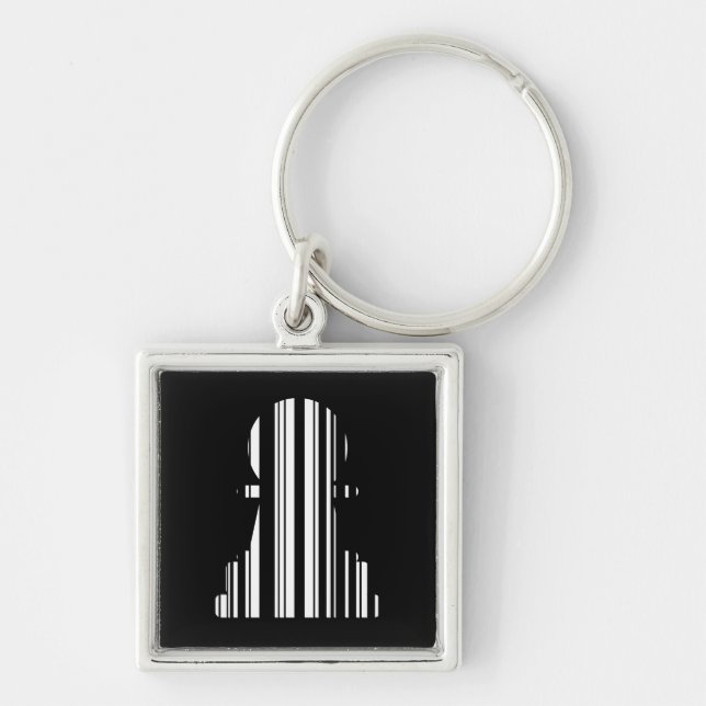 PAWN BAR CODE Chess Piece Pattern Design Key Ring (Front)