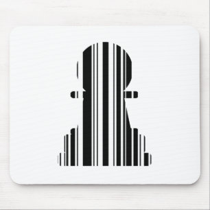PAWN BAR CODE Chess Piece Pattern Design Mouse Mat