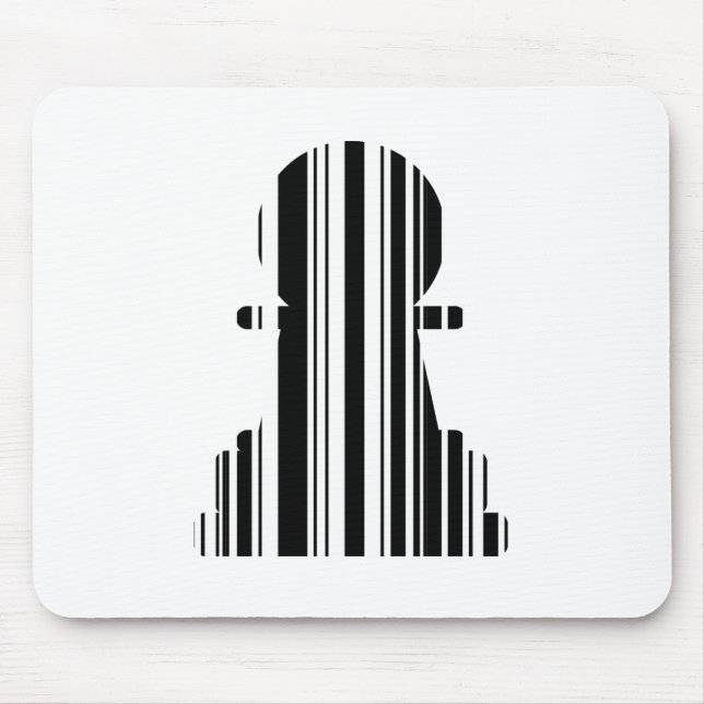 PAWN BAR CODE Chess Piece Pattern Design Mouse Mat (Front)