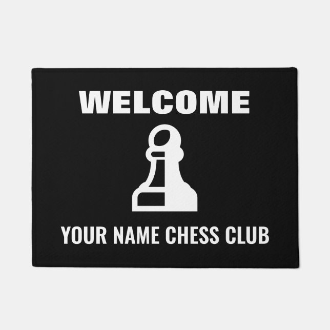 Pawn chess piece logo custom doormat for club (Front)