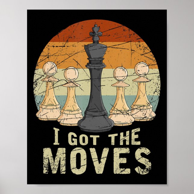 Pawn King Chess Figure Chessmen Gift Chess Poster (Front)