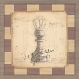 "Pawn King / Queen" Vintage Chessboard Player Gift