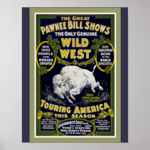 Pawnee Bill's Wild West Show Poster 11 x14