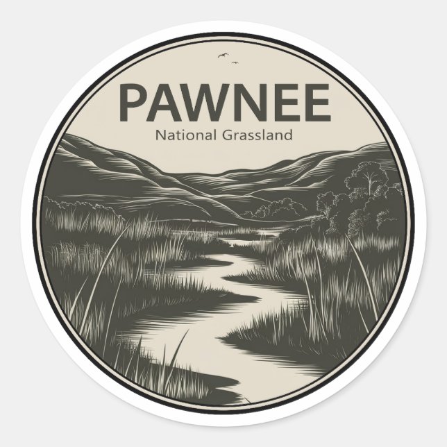 Pawnee National Grassland Colorado Stream Classic Round Sticker (Front)