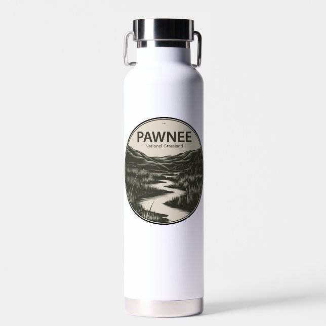 Pawnee National Grassland Colorado Stream Water Bottle (Front)