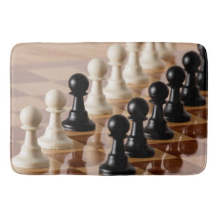 Pawns on Chess Board Bath Mat