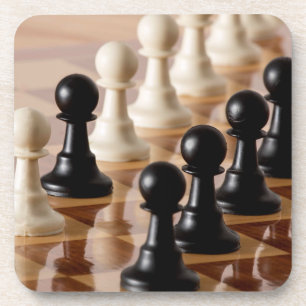 Pawns on Chess Board Coaster