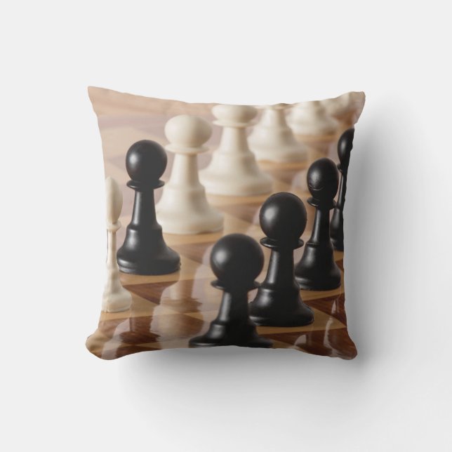 Pawns on Chess Board  Cushion (Front)