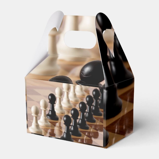 Pawns on Chess Board Favour Box (Front Side)