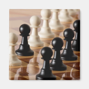 Pawns on Chess Board Magnet