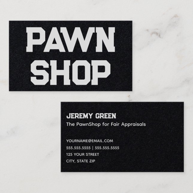 Pawnshop Pawnbroker Business Card (Front/Back)