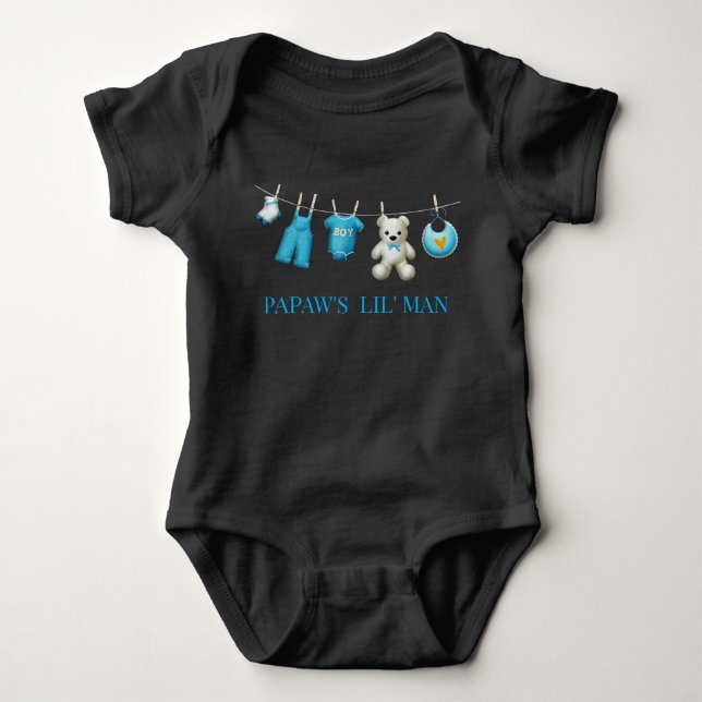 Pawpa's Lil' Man Baby Bodysuit (Front)