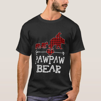 Pawpaw Bear Christmas Pajama Red Plaid Buffalo Fam T-Shirt
