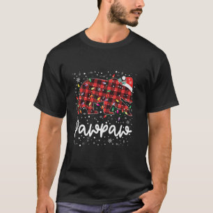 Pawpaw Bear Red Plaid Christmas Pajama Merry Xmas T-Shirt