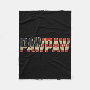 Pawpaw Bold Patriotic American Flag Father’s Day P Fleece Blanket