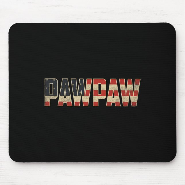 Pawpaw Bold Patriotic American Flag Father’s Day P Mouse Mat (Front)