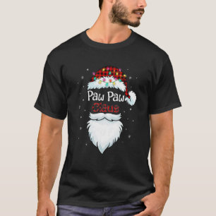 Pawpaw Claus Beard Red Plaid Christmas Pyjamas Xma T-Shirt