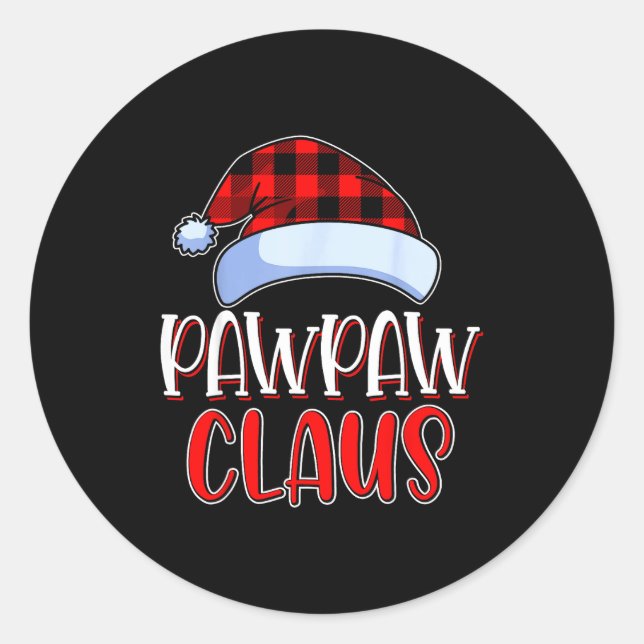 Pawpaw Claus Santa Family Matching Christmas Pajam Classic Round Sticker (Front)