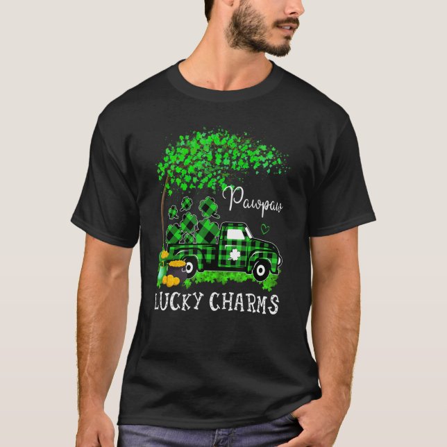 Pawpaw Lucky Charm Shamrock Graphic Truck St Patri T-Shirt (Front)