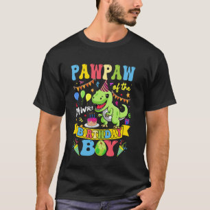 Pawpaw Of The Birthday Boy T-Rex Dinosaur Birthday T-Shirt